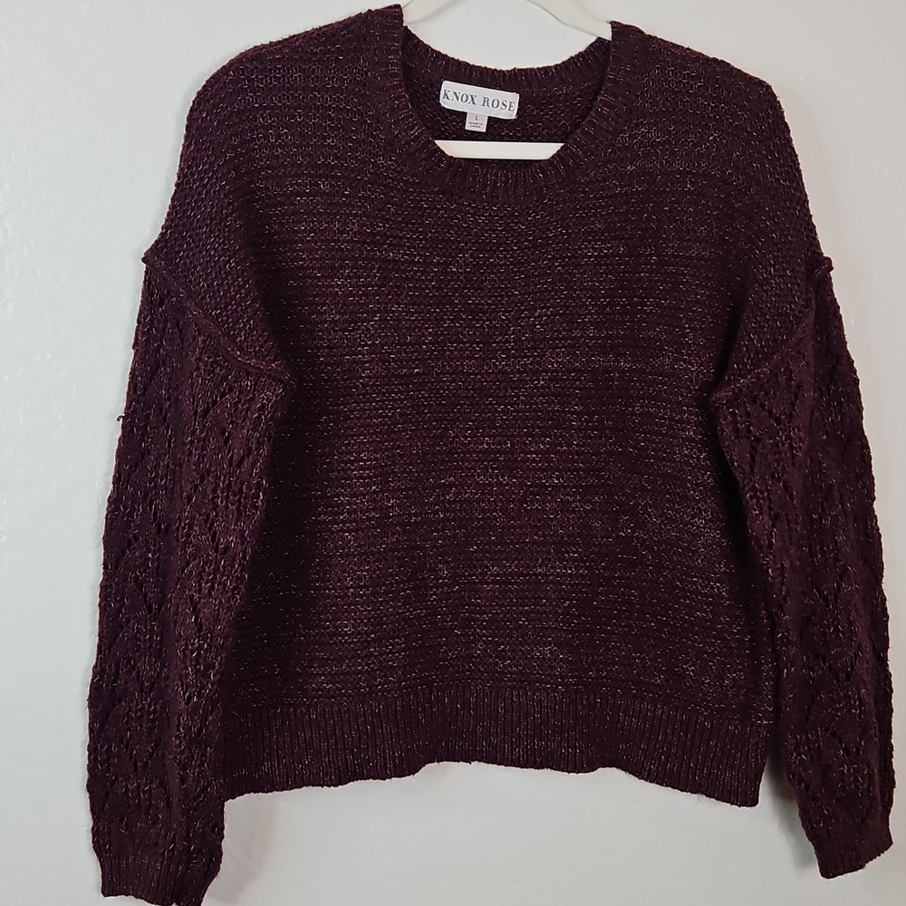 Knox Rose Women's Burgundy Sweater